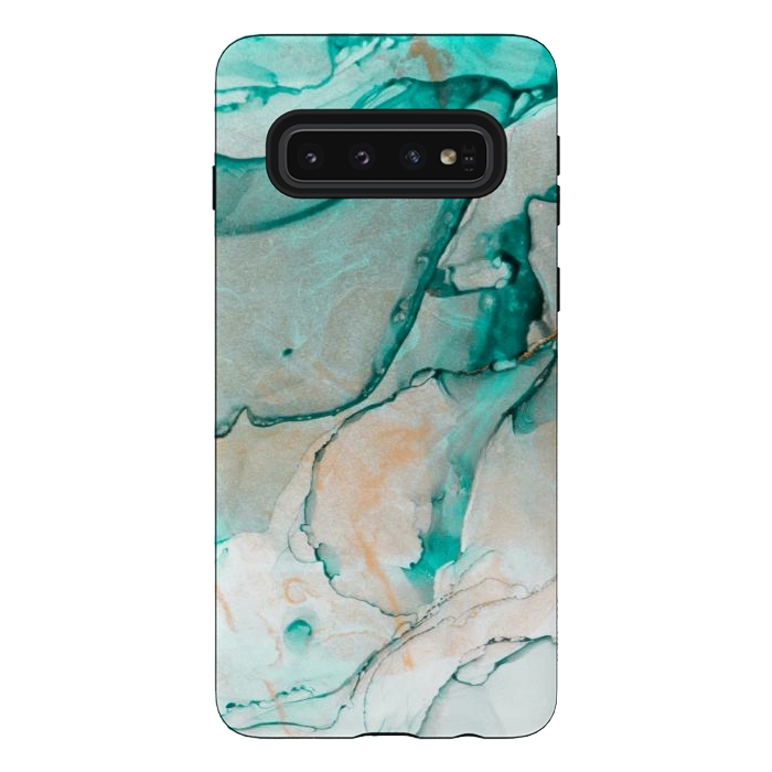 Galaxy S10 StrongFit Tropical Green Marble by ArtsCase