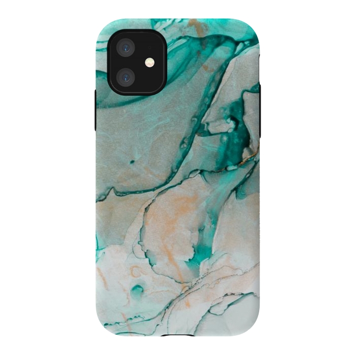 iPhone 11 StrongFit Tropical Green Marble by ArtsCase
