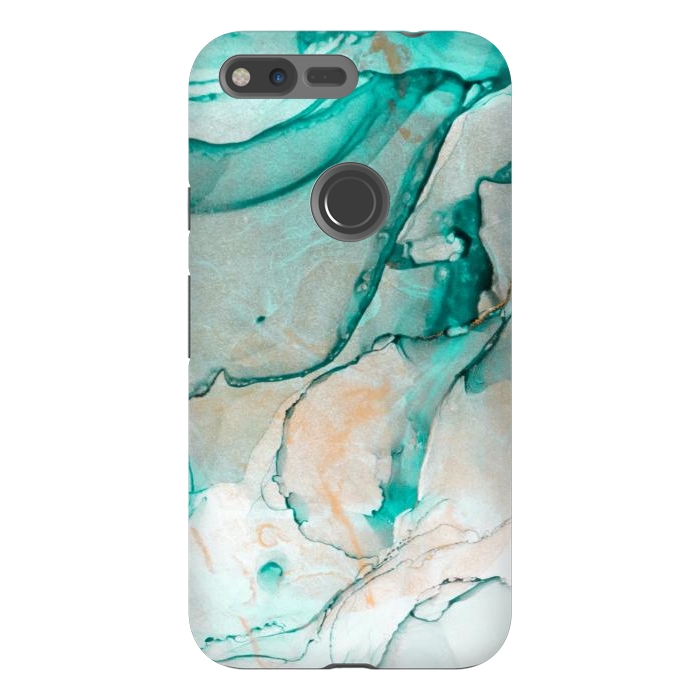 Pixel XL StrongFit Tropical Green Marble by ArtsCase
