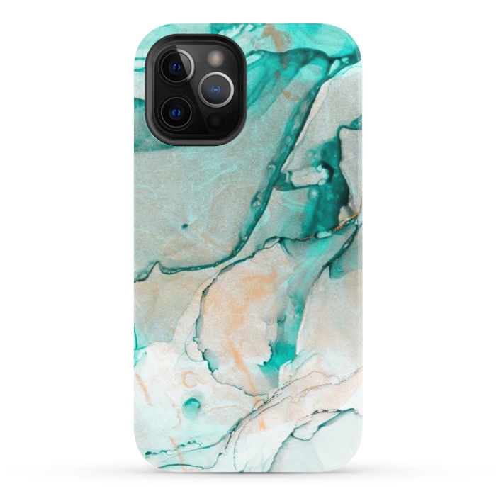 iPhone 12 Pro StrongFit Tropical Green Marble by ArtsCase