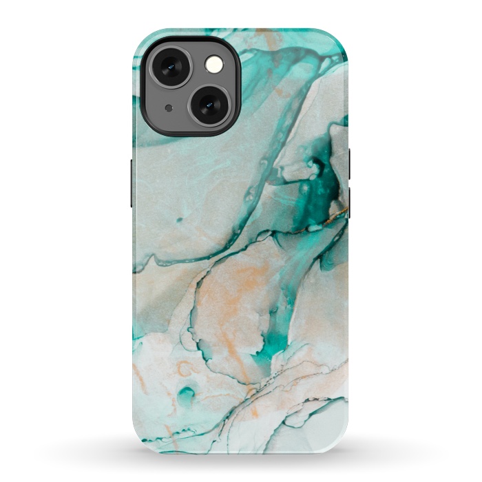 iPhone 13 StrongFit Tropical Green Marble by ArtsCase