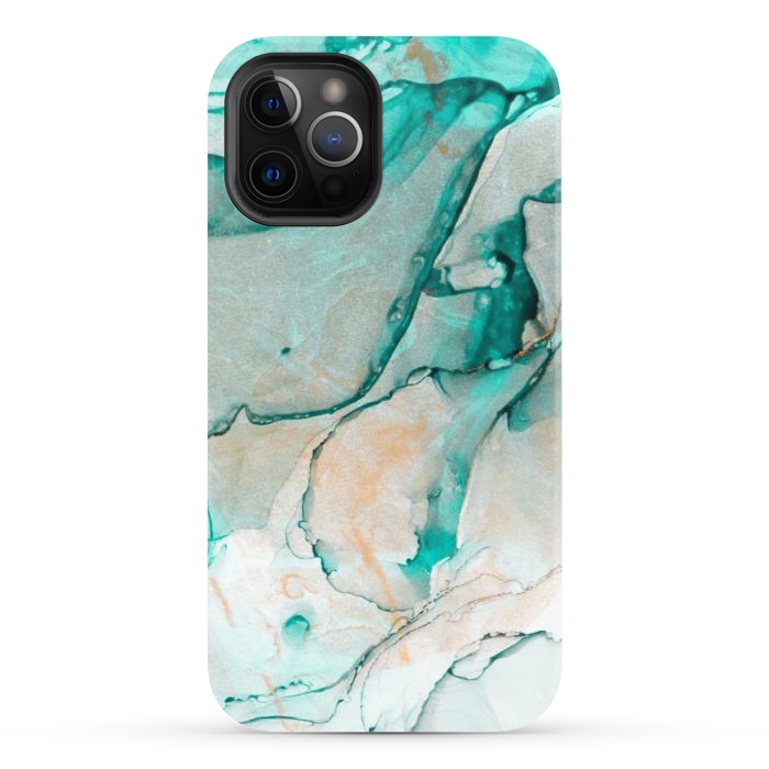 iPhone 12 Pro Max StrongFit Tropical Green Marble by ArtsCase