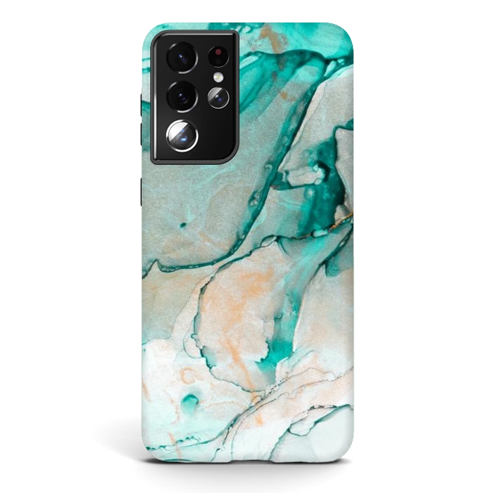Galaxy S21 ultra StrongFit Tropical Green Marble by ArtsCase