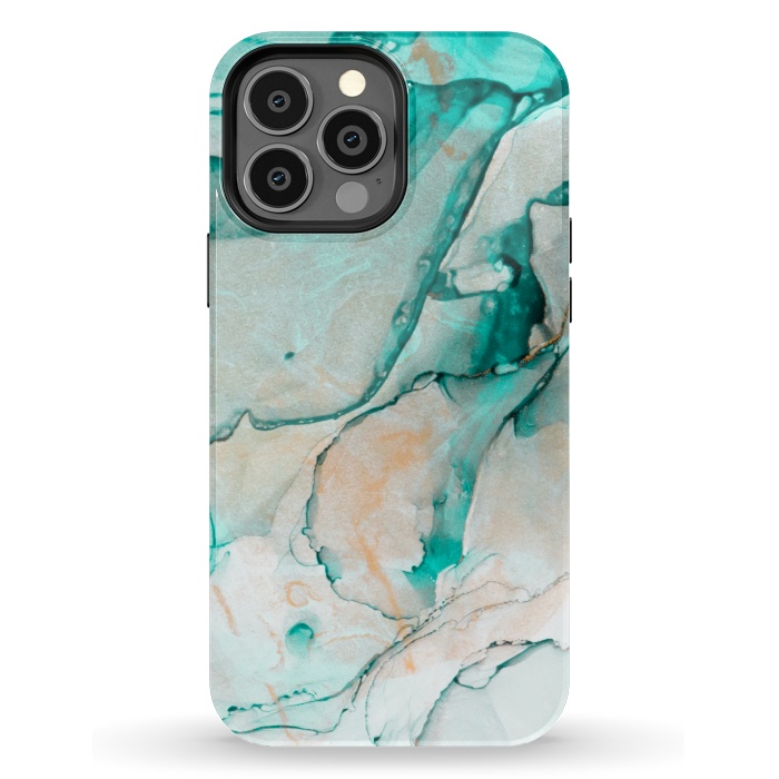 iPhone 13 Pro Max StrongFit Tropical Green Marble por ArtsCase
