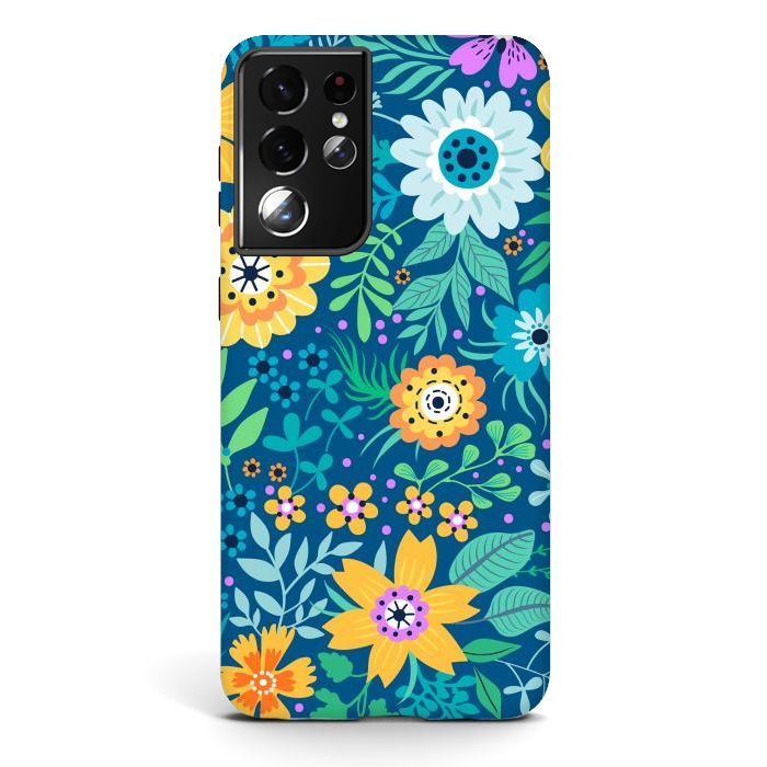 Galaxy S21 ultra StrongFit Yellow Flowers by ArtsCase