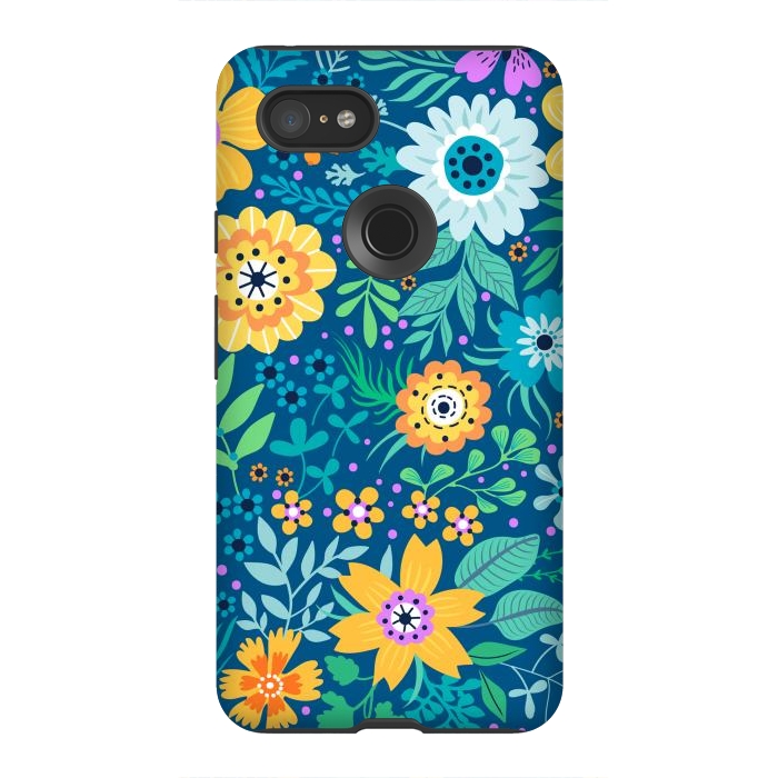 Pixel 3XL StrongFit Yellow Flowers by ArtsCase