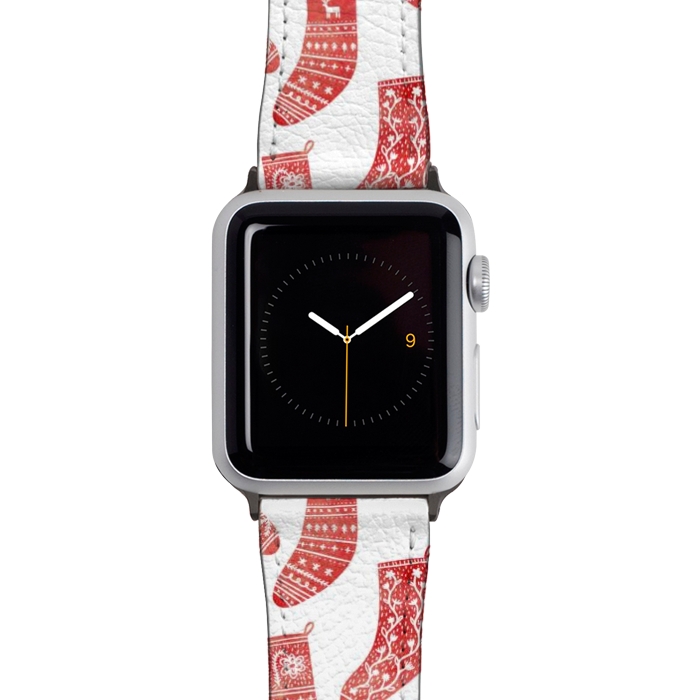 Watch 42mm / 44mm Strap PU leather Nordic Winter Stockings by Nic Squirrell