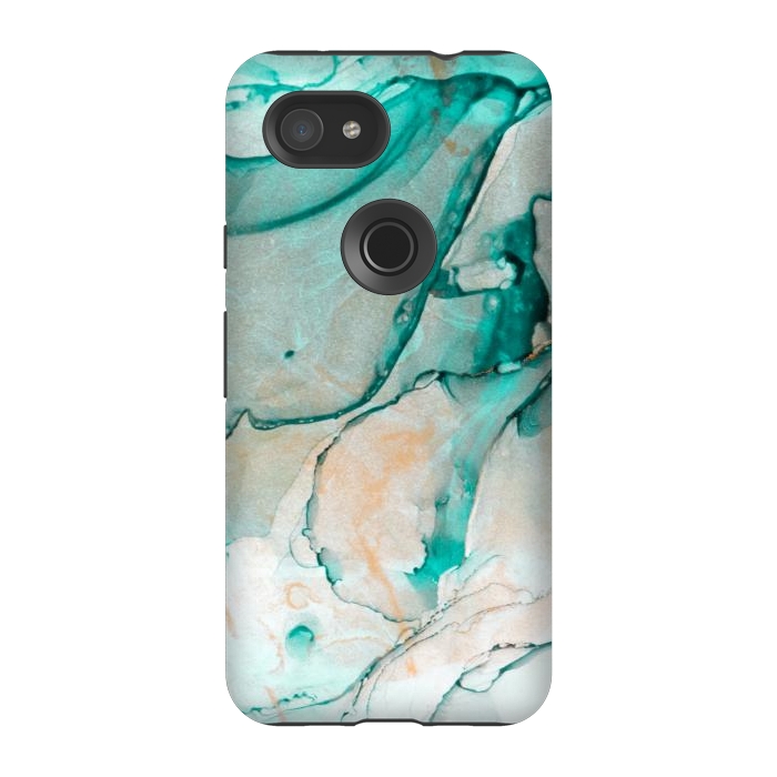 Pixel 3A StrongFit Tropical Green Marble by ArtsCase