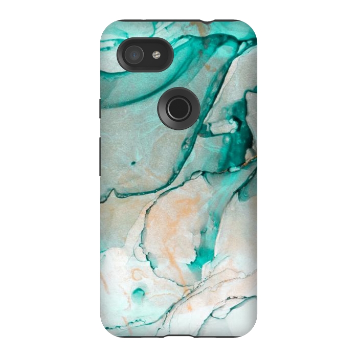 Pixel 3AXL StrongFit Tropical Green Marble by ArtsCase