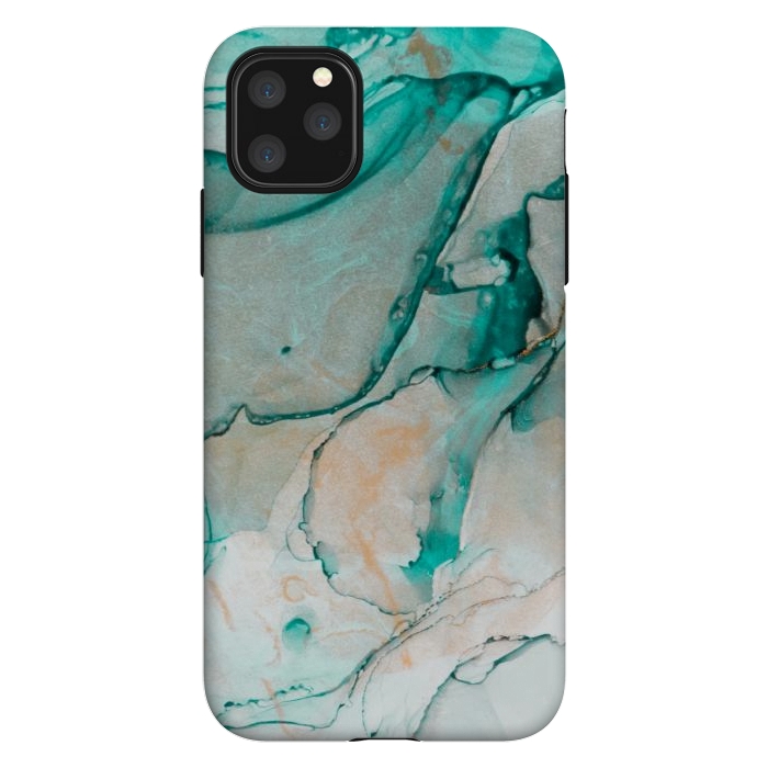 iPhone 11 Pro Max StrongFit Tropical Green Marble by ArtsCase