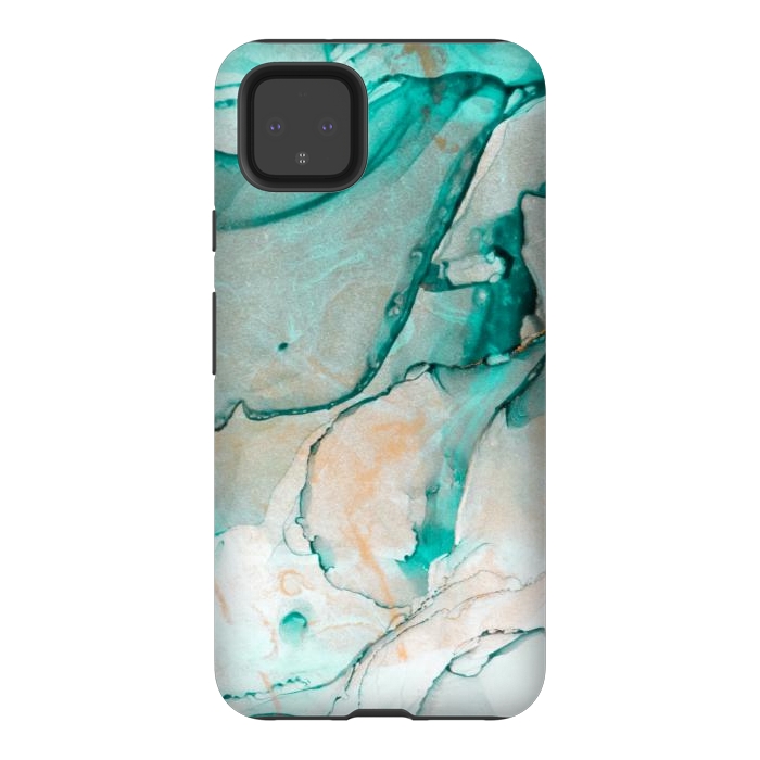 Pixel 4XL StrongFit Tropical Green Marble by ArtsCase