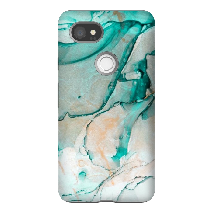 Pixel 2XL StrongFit Tropical Green Marble by ArtsCase