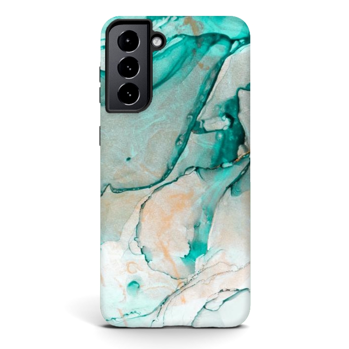 Galaxy S21 plus StrongFit Tropical Green Marble by ArtsCase