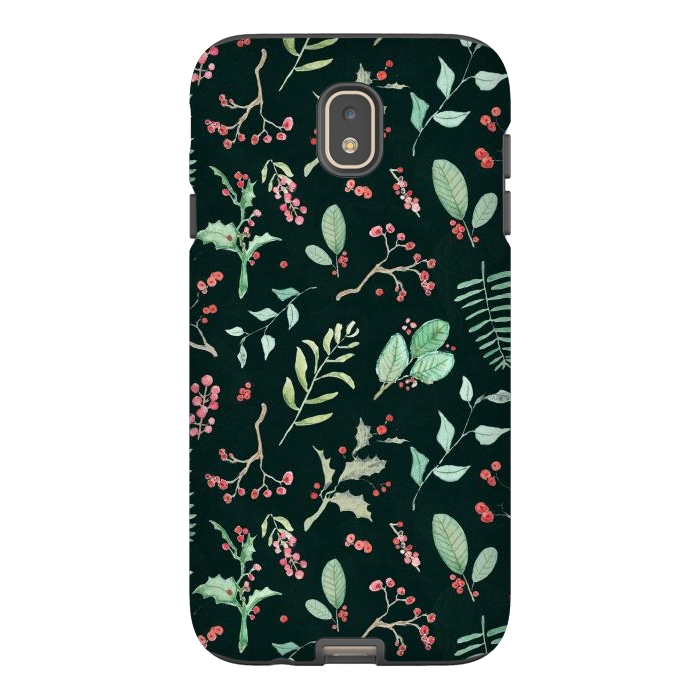 Galaxy J7 StrongFit Berries and winter foliage - Christmas pattern by Oana 