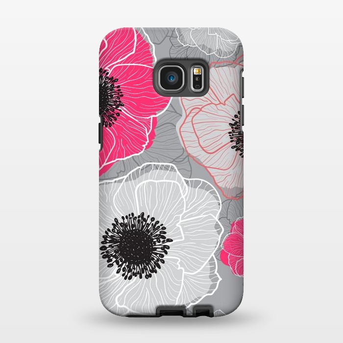 Galaxy S7 EDGE StrongFit Colorful Anemones Wildflower G603 by Medusa GraphicArt