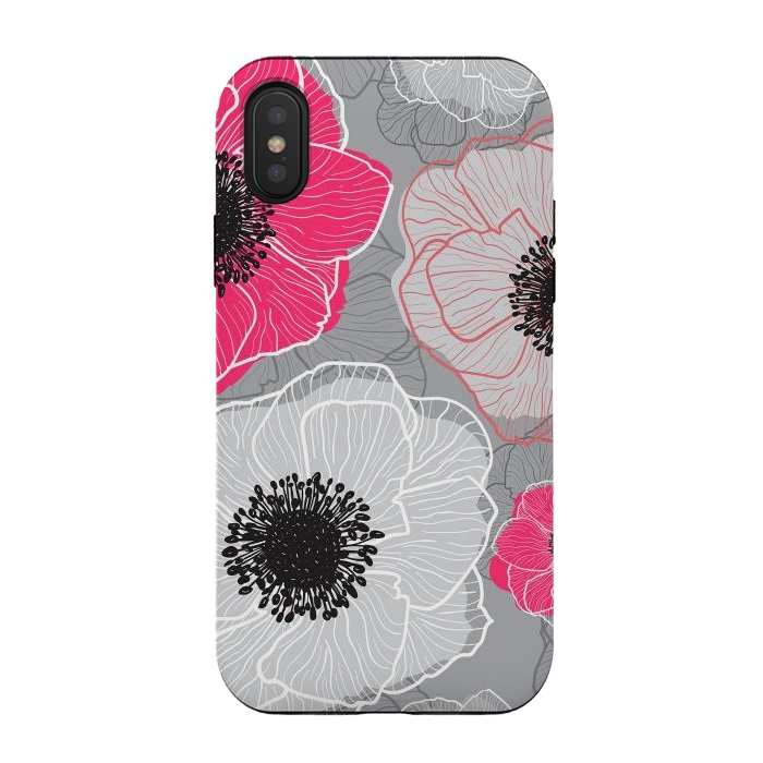 iPhone Xs / X StrongFit Colorful Anemones Wildflower G603 by Medusa GraphicArt