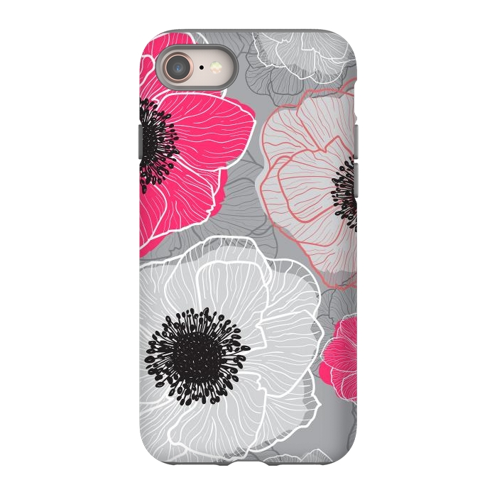 iPhone 8 StrongFit Colorful Anemones Wildflower G603 by Medusa GraphicArt