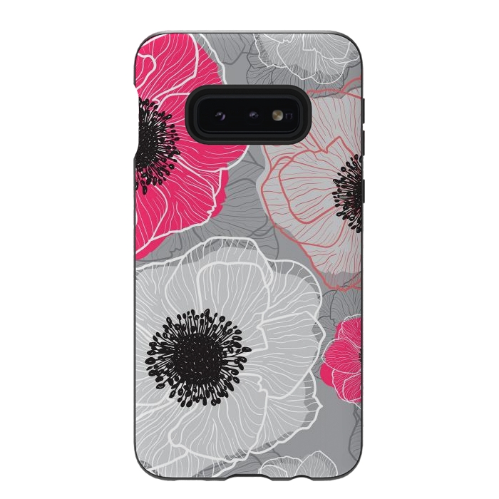 Galaxy S10e StrongFit Colorful Anemones Wildflower G603 by Medusa GraphicArt