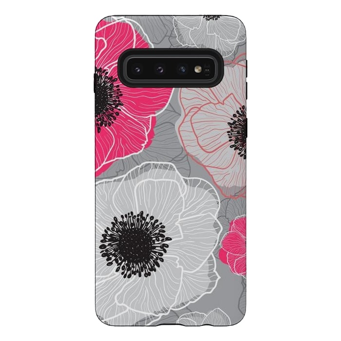 Galaxy S10 StrongFit Colorful Anemones Wildflower G603 by Medusa GraphicArt