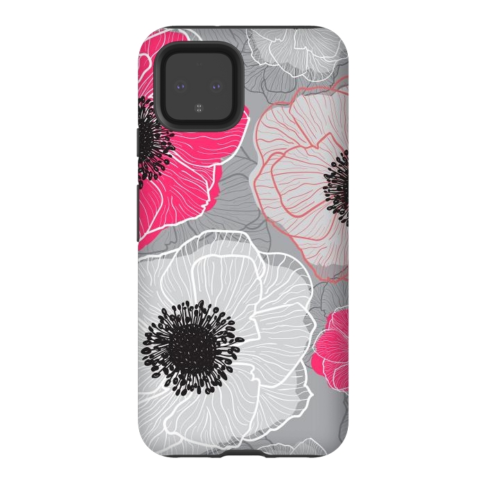 Pixel 4 StrongFit Colorful Anemones Wildflower G603 by Medusa GraphicArt