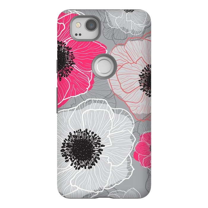 Pixel 2 StrongFit Colorful Anemones Wildflower G603 by Medusa GraphicArt