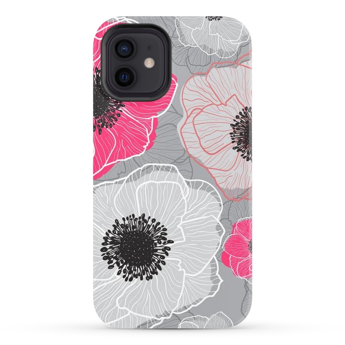 iPhone 12 StrongFit Colorful Anemones Wildflower G603 by Medusa GraphicArt