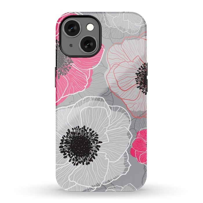 iPhone 13 StrongFit Colorful Anemones Wildflower G603 by Medusa GraphicArt
