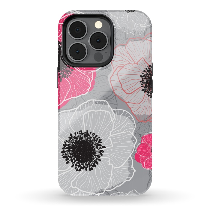 iPhone 13 pro StrongFit Colorful Anemones Wildflower G603 by Medusa GraphicArt