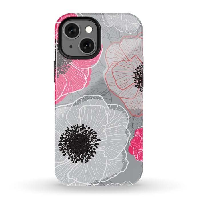 iPhone 13 mini StrongFit Colorful Anemones Wildflower G603 por Medusa GraphicArt