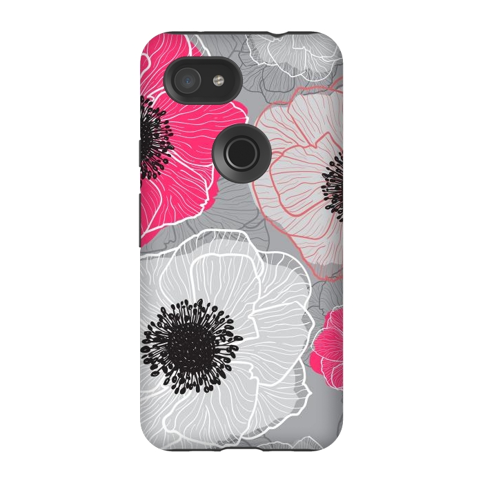 Pixel 3A StrongFit Colorful Anemones Wildflower G603 by Medusa GraphicArt