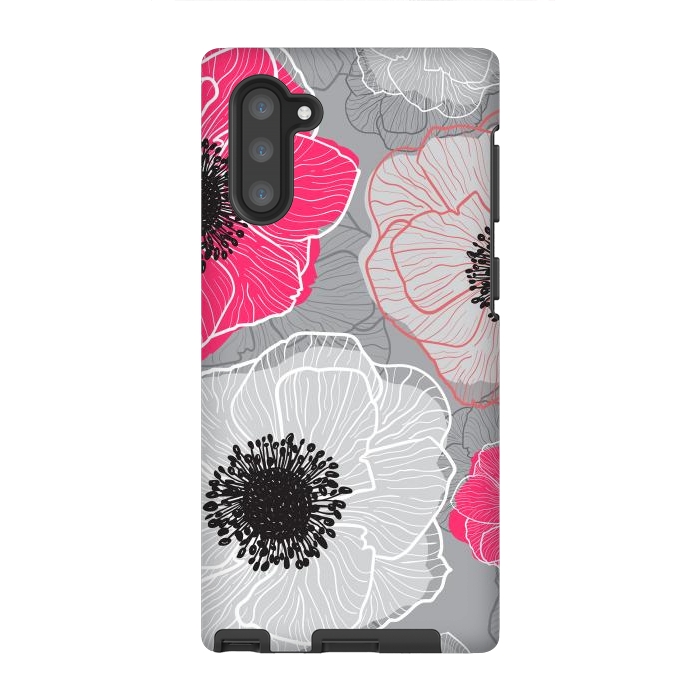 Galaxy Note 10 StrongFit Colorful Anemones Wildflower G603 by Medusa GraphicArt
