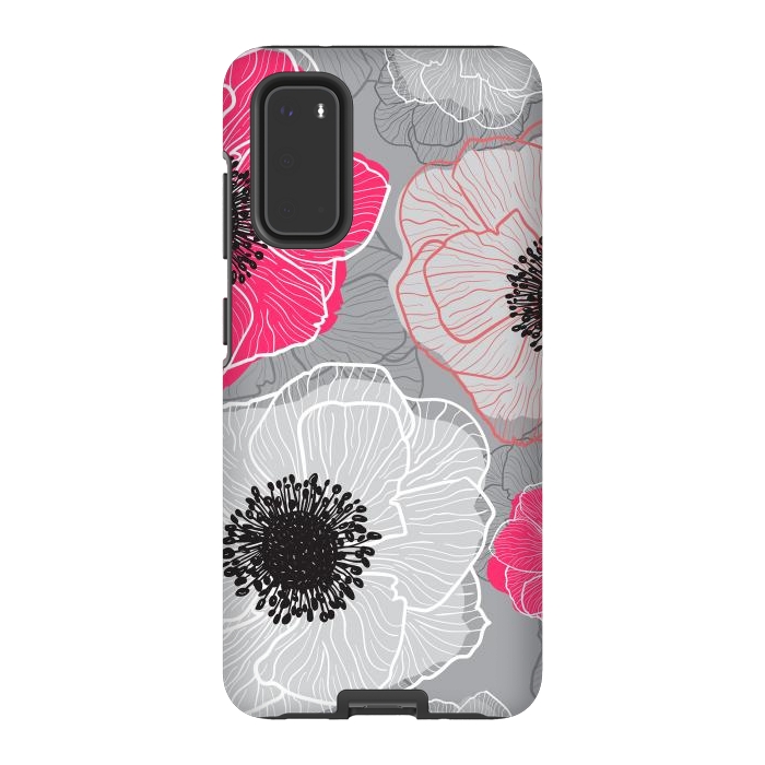 Galaxy S20 StrongFit Colorful Anemones Wildflower G603 by Medusa GraphicArt