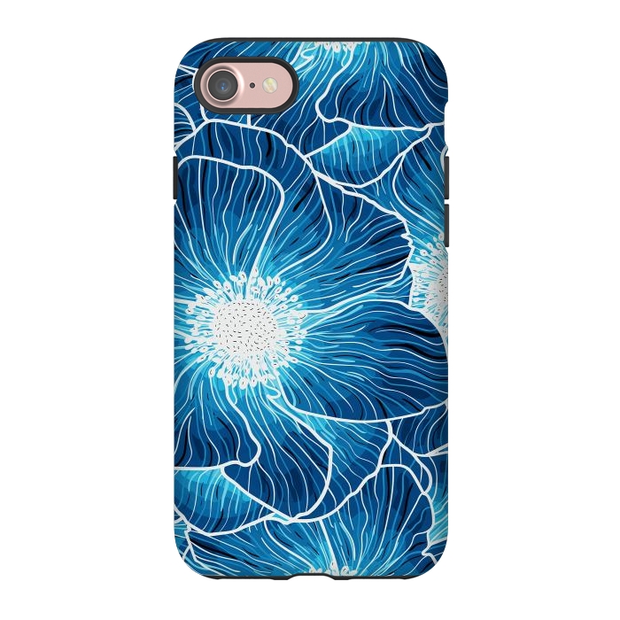 iPhone 7 StrongFit Blue Anemones Wildflower G605 by Medusa GraphicArt
