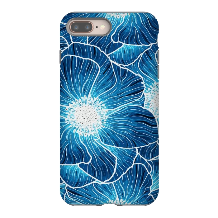 iPhone 7 plus StrongFit Blue Anemones Wildflower G605 by Medusa GraphicArt