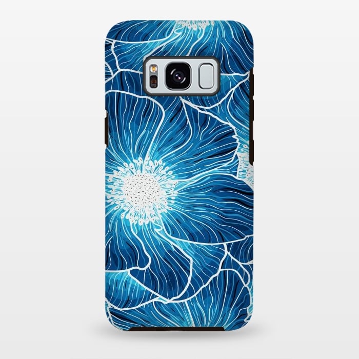 Galaxy S8 plus StrongFit Blue Anemones Wildflower G605 by Medusa GraphicArt