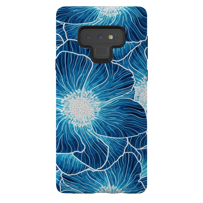 Galaxy Note 9 StrongFit Blue Anemones Wildflower G605 by Medusa GraphicArt