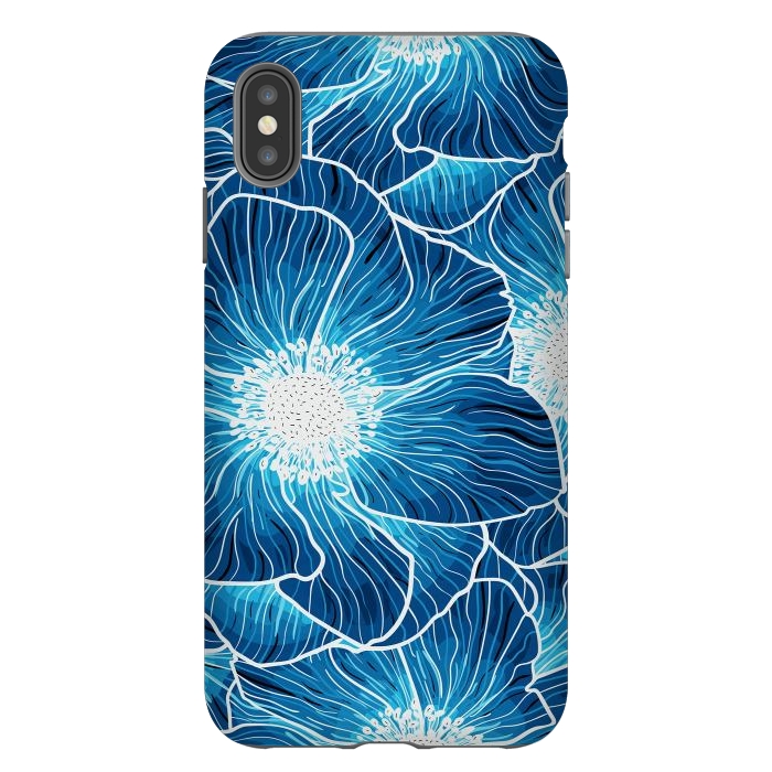 iPhone Xs Max StrongFit Blue Anemones Wildflower G605 by Medusa GraphicArt
