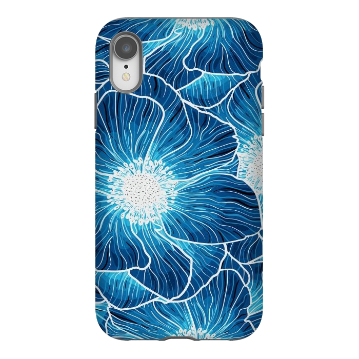 iPhone Xr StrongFit Blue Anemones Wildflower G605 by Medusa GraphicArt