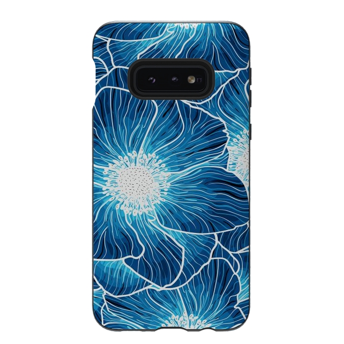 Galaxy S10e StrongFit Blue Anemones Wildflower G605 by Medusa GraphicArt