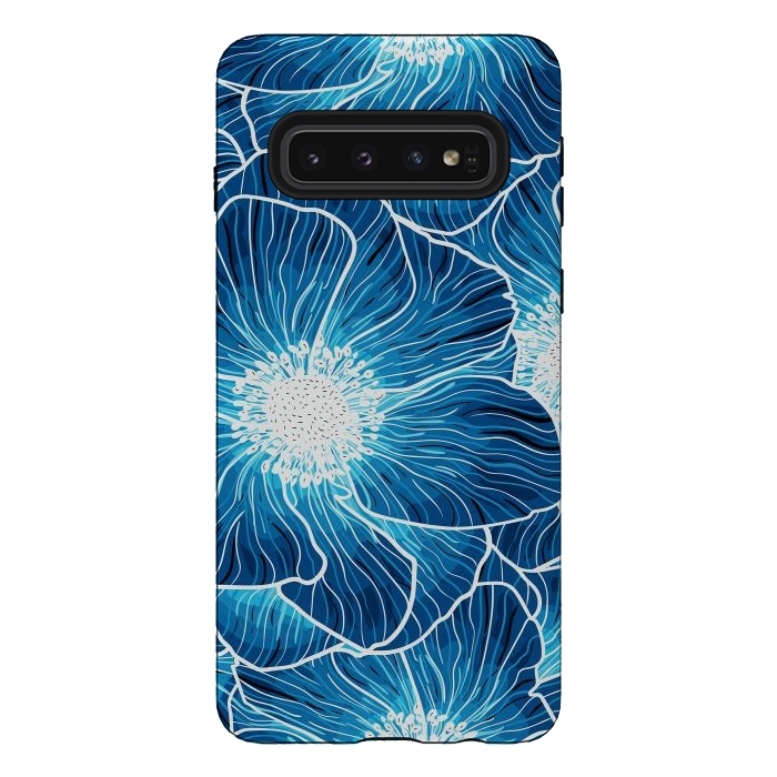 Galaxy S10 StrongFit Blue Anemones Wildflower G605 by Medusa GraphicArt