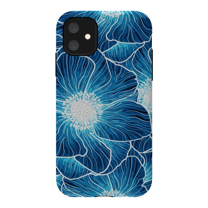 iPhone 11 StrongFit Blue Anemones Wildflower G605 by Medusa GraphicArt