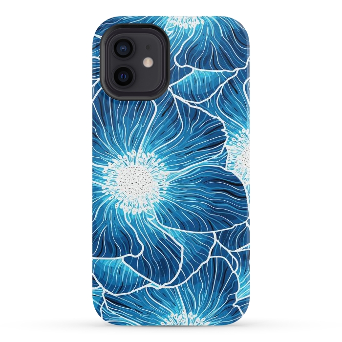 iPhone 12 StrongFit Blue Anemones Wildflower G605 by Medusa GraphicArt