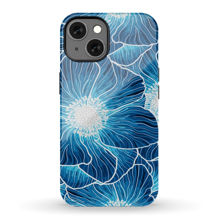 iPhone 13 StrongFit Blue Anemones Wildflower G605 by Medusa GraphicArt
