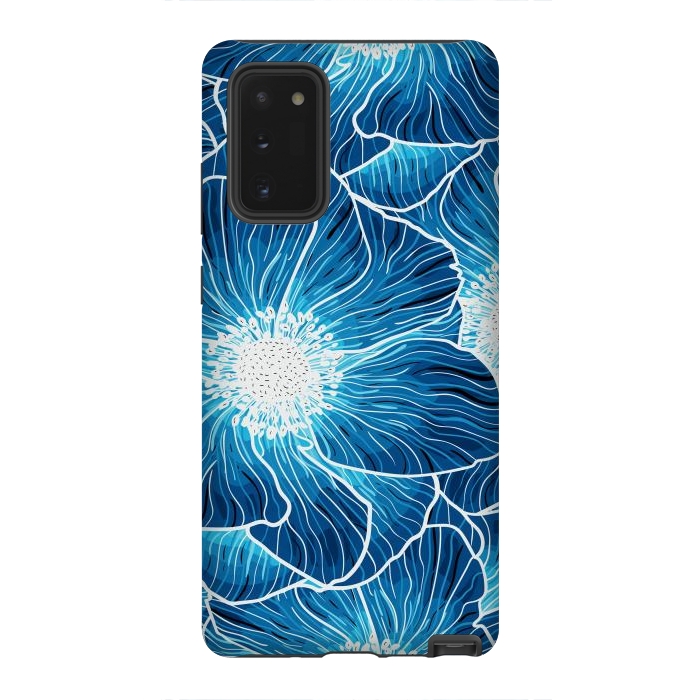 Galaxy Note 20 StrongFit Blue Anemones Wildflower G605 by Medusa GraphicArt