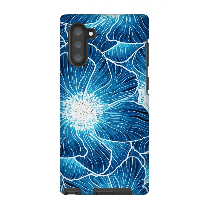 Galaxy Note 10 StrongFit Blue Anemones Wildflower G605 by Medusa GraphicArt
