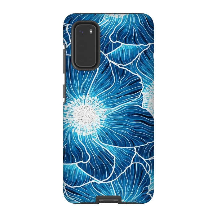 Galaxy S20 StrongFit Blue Anemones Wildflower G605 by Medusa GraphicArt
