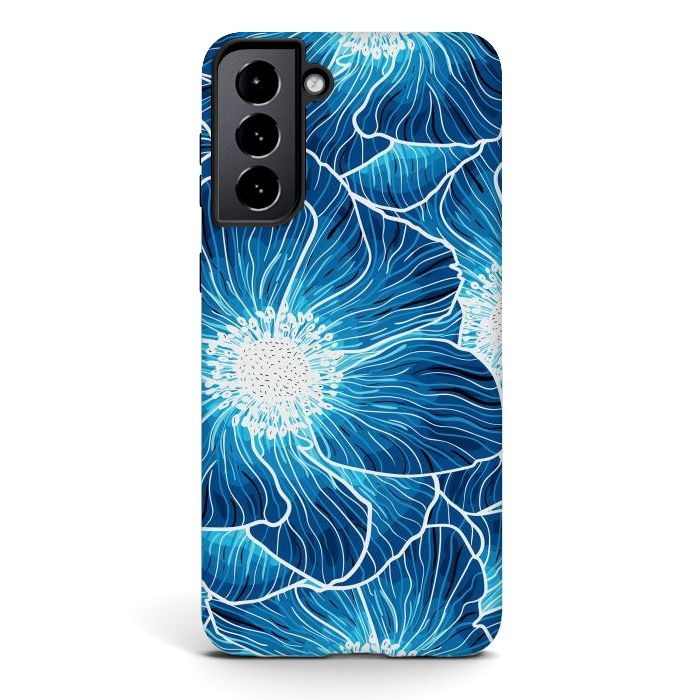 Galaxy S21 StrongFit Blue Anemones Wildflower G605 by Medusa GraphicArt