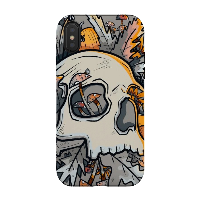 iPhone Xs / X StrongFit The mushrooms and skull by Steve Wade (Swade)