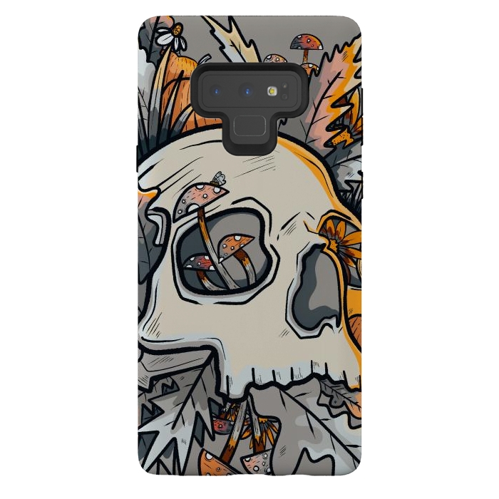 Galaxy Note 9 StrongFit The mushrooms and skull by Steve Wade (Swade)