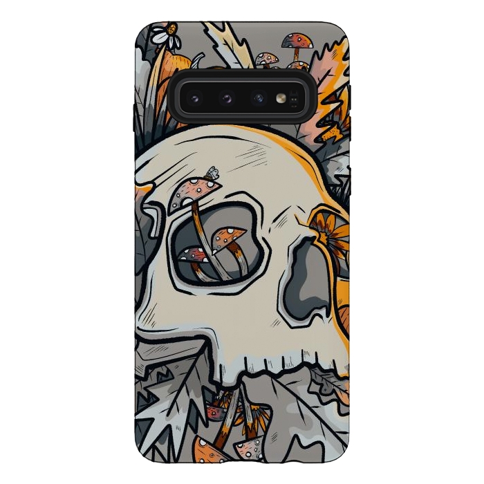 Galaxy S10 StrongFit The mushrooms and skull by Steve Wade (Swade)